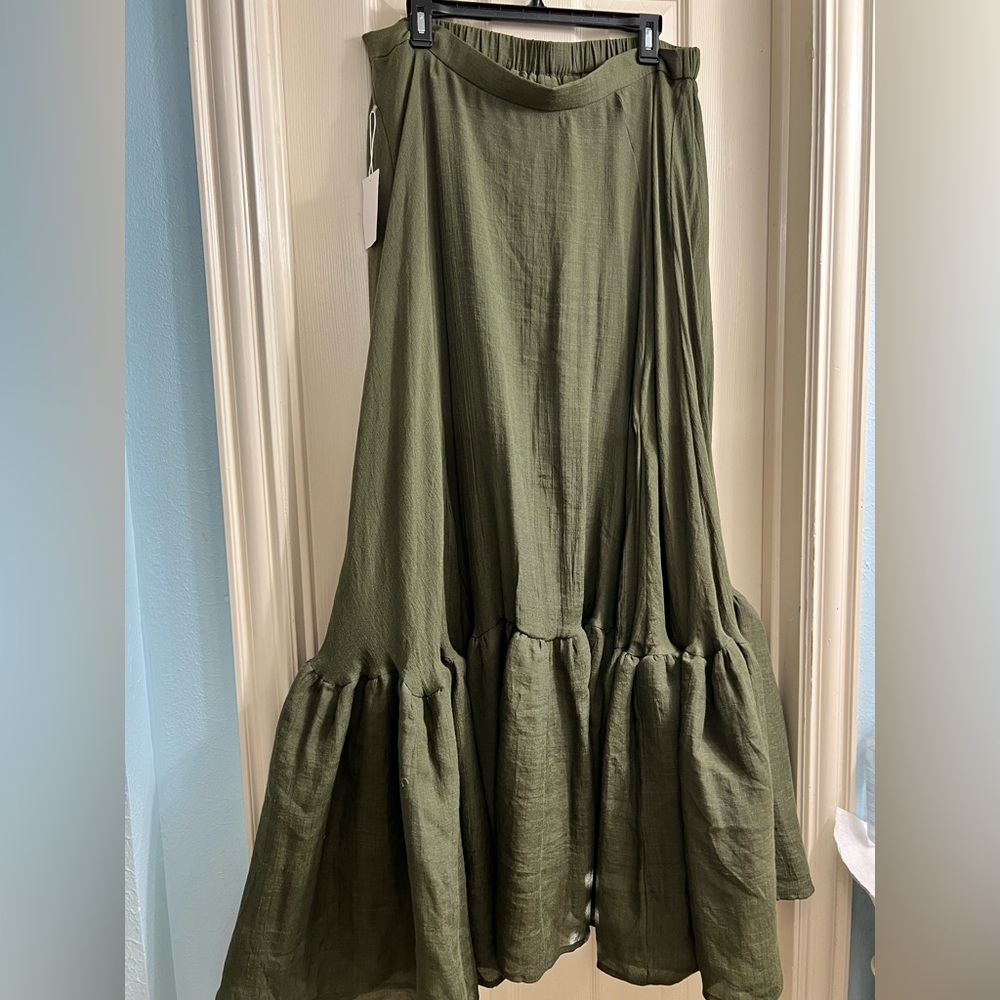 Joyfolie Skirt Women  XXL Olive Green Annah  Maxi Skirt - Picture 7 of 7